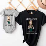 Personalisierte Cartoon Vater und Sohn Tochter 100% Baumwolle Baby Bodysuit Erwachsene Kind T-Shirt mit Namen Vatertag Geschenk für Kind Vater Neugeborenen