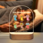 Personalisierte Our Grandest Adventure Floral Stiefel 1-6 Namen LED-Nachtlicht mit Text und hölzerne Basis Home Decor Muttertag Geschenk für Mama Oma