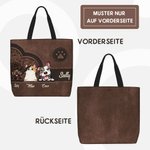 Personalisierte Retro Cartoon Hund Katze Große Tragetasche mit 1-6 Haustier Namen und Pfotenabdruck Geburtstag Geschenk für Tierliebhaber