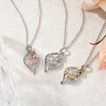 Personalized Mom Birthstone Heart Necklace Dainty Jewelry with Text and Zircons Anniversary Mother's Day Birthday Gift for Mom Grandma