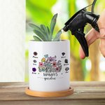 Personlig mor bestemors hage 1-8 fødselsblomst keramisk planterpotte med navn og bambusbunn Hjemmeinnredning Morsdagsgave til mor bestemor