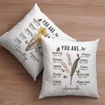 Personalisierte Sie sind Bibelvers Geburt Blume weich werfen Kissenbezug mit Namen Home Decor Taufe Geburtstag Geschenk für Frauen Christian