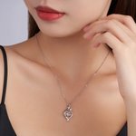 Personalized Mom Birthstone Heart Necklace Dainty Jewelry with Text and Zircons Anniversary Mother's Day Birthday Gift for Mom Grandma