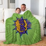 Personalisierte niedliche Comic-Sprechblase Stil weiche Decke mit Namen Club Home Decor Geburtstagsgeschenk für Kinder Comic-Fans werfen