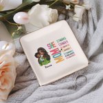 Personalized Cartoon Mom Holding Baby Bible Verse Ceramic Trinket Jewellery Dish with Name Home Decor Birthday Mother's Day Gift for Mom Women