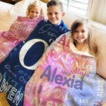 Personalisierte Multicolor weiche Decke mit Namen Home Decor Geburtstag Baby Dusche Geschenk für Jungen Mädchen Familie