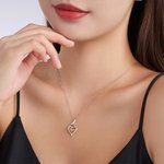 Personalized Mom Birthstone Heart Necklace Dainty Jewelry with Text and Zircons Anniversary Mother's Day Birthday Gift for Mom Grandma