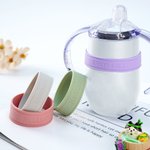 Personalised Multicolour Food-grade Silicone Heat-insulated Bottle Sleeve Cover with Engraved Name Set of 2 Back to School Birthday Gift for Baby Kid