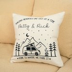 Personalized Home Is Where We Park It Campervan Throw Pillow Cover with Name Home Decoration Anniversary Birthday Gift for Outdoor Adventure Lover