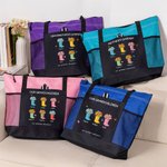 Spersonalizowana torba na ramię Our Grandest Adventure Floral Boots 2-6 Names Oxford Tote Bag z tekstem i siatkowymi kieszeniami Urodziny Dzień Matki Prezent dla Mamy Babci