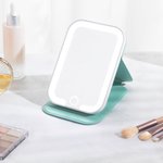 Personalized Birth Flower LED Three-color Makeup Mirror with Name Travel Essential Anniversary Birthday Gift for Women Girls Bridesmaids