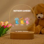 Personalisierte Our Grandest Adventure Floral Stiefel 1-6 Namen LED-Nachtlicht mit Text und hölzerne Basis Home Decor Muttertag Geschenk für Mama Oma