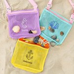 Borsetta in rete personalizzata con nome ricamato granchio stella marina gelato conchiglia collezione oggetti piccoli regalo estivo per bambini