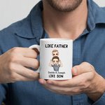 Personlig Like Father Like Daughter Son Cartoon Character 11 oz keramisk mugg med namn Fars dag present till barn pappa familj