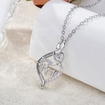 Personalized Mom Birthstone Heart Necklace Dainty Jewelry with Text and Zircons Anniversary Mother's Day Birthday Gift for Mom Grandma