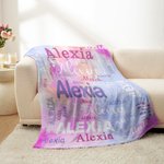Personalisierte Multicolor weiche Decke mit Namen Home Decor Geburtstag Baby Dusche Geschenk für Jungen Mädchen Familie
