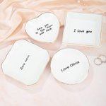 Vassoio portagioie in ceramica personalizzato con foto e testo scritti a mano Matrimonio, fidanzamento, compleanno, festa della mamma, nonna, ecc.