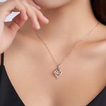 Personalized Mom Birthstone Heart Necklace Dainty Jewelry with Text and Zircons Anniversary Mother's Day Birthday Gift for Mom Grandma
