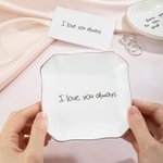 Vassoio portagioie in ceramica personalizzato con foto e testo scritti a mano Matrimonio, fidanzamento, compleanno, festa della mamma, nonna, ecc.