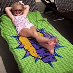 Personalized Comic Style Quick Dry Oversized Beach Towel with Name Summer Accessory Beach Party Birthday Gift for Friends Comic Lovers