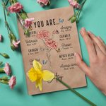 Personalisierte Geburt Blume Bibel Vers A5 A6 Leder gefüttert Notebook mit Namen Taufe Geburtstag Geschenk für Frauen Christen