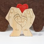 Personalisiertes Babyfüße Familie Holzpuzzle mit Namen und Datum Scheibtisch Deko Muttertag Geburtstag Geschenk für Familie Eltern Neugeborene