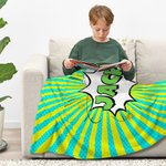 Personalisierte niedliche Comic-Sprechblase Stil weiche Decke mit Namen Club Home Decor Geburtstagsgeschenk für Kinder Comic-Fans werfen