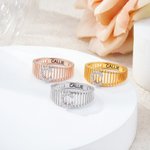 Personalized Initial Bar Ring with Name Dainty Jewellery Engagement Bridal Anniversary Birthday Gift for Women Girls