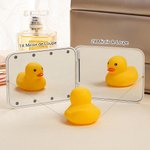 Miroir de Maquillage Lumière LED Personnalisé avec Personnage Fleur de Naissance Nom Double Face Cadeau Anniversaire Mariage pour Femme Fille