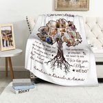 Personlig We Love You Photo Collage Tree Soft Throw Blanket med 1-10 navn Hjemmedekorasjon Bursdag Morsdagsgave til mamma bestemor familie