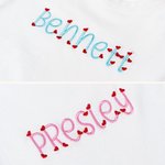 Personalised Love Heart Embroidered Name 100% Cotton Baby Bodysuit Kid T-shirt Birthday Anniversary Gift for Girls Boys