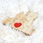 Puzzle en Bois avec 2-5 Noms Personnalisés Design de Chats Cœur Rouge Cadeau Fête des Mères Anniversaire pour Maman Famille Couple