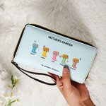 Personalizado Our Grandest Adventure Floral Botas de cuero de pulsera larga cartera con cremallera con 2-6 nombres Cumpleaños Día de la Madre de regalo para las mujeres
