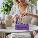 Portauncinetti multicolore personalizzato con nome a 17 fori con cassetto estraibile regalo per festa della mamma per donne