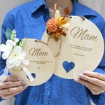 Gepersonaliseerde Kunstbloemen Hart Houten Versiering met Naam en Tekst Huisdecoratie Moederdag Grootmoederdag Waardering voor Haar