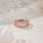 Personalized Initial Bar Ring with Name Dainty Jewellery Engagement Bridal Anniversary Birthday Gift for Women Girls