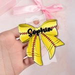 Personalised Soccer Basketball Coquette Bow Name Plate Tag Accessory for 20 oz 30 oz 40 oz Stanley Tumbler Game Day Birthday Gift for Sports Lovers