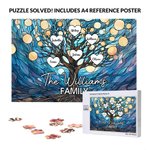 Puzzle in legno con albero genealogico personalizzato con 2-20 nomi a forma di cuore, decorazione per la casa, compleanno, festa della mamma e della nonna.