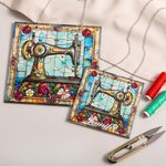 Personalized Sewing Machine Name Suncatcher Window Hanging with Hanging Chain and Two Hooks Room Decor Birthday Mother's Day Gift for Sewing Lover