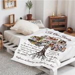 Personlig We Love You Photo Collage Tree Soft Throw Blanket med 1-10 navn Hjemmedekorasjon Bursdag Morsdagsgave til mamma bestemor familie