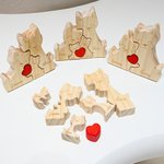 Puzzle en Bois avec 2-5 Noms Personnalisés Design de Chats Cœur Rouge Cadeau Fête des Mères Anniversaire pour Maman Famille Couple