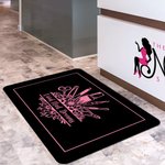 Personalized Flower Nail Art Doormat with Text Birthday Beauty Salon Opening Gift for Nail Technicians Enthusiasts