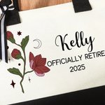 Personlig 12 Zodiac Floral Canvas Tote Bag med navn Bærbar stor kapasitet Mors dag Bursdag Bursdagspensjonering Gaver til henne