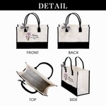 Personlig 12 Zodiac Floral Canvas Tote Bag med navn Bærbar stor kapasitet Mors dag Bursdag Bursdagspensjonering Gaver til henne