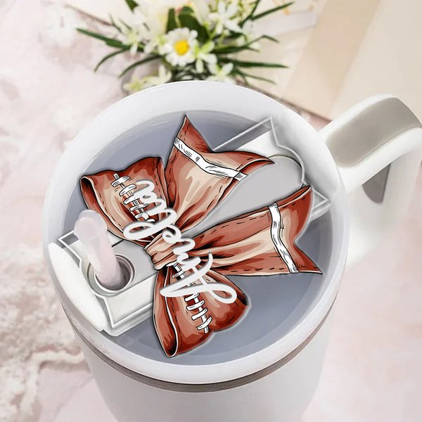 Personalizzato Calcio Basket Coquette Arco Nome Targhetta Accessorio per 20 oz 30 oz 40 oz Stanley Tumbler Giorno di gioco Regalo di compleanno per gli amanti dello sport