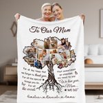 Personlig We Love You Photo Collage Tree Soft Throw Blanket med 1-10 navn Hjemmedekorasjon Bursdag Morsdagsgave til mamma bestemor familie
