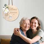 Adorno de madera con flor artificial personalizado con nombre y texto decoración para el hogar regalo de el Día de la Madre para madre y abuela