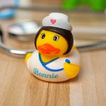 Personalised Cute Nurse Rubber Duck with Name Desk Decor Funny Decompression Toy Birthday Gift for Nurse Graduate