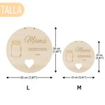 Adorno de madera con flor artificial personalizado con nombre y texto decoración para el hogar regalo de el Día de la Madre para madre y abuela
