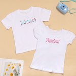 Personalised Love Heart Embroidered Name 100% Cotton Baby Bodysuit Kid T-shirt Birthday Anniversary Gift for Girls Boys
